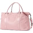 Travel Duffle Bag, Weekender Travel Bag Men Small Gym Bag for Women, Hospital Bag for Labor and Delivery, Overnight Bag Luggage Bag with Trolley Sleeve, Airplane Travel Essentials for Flying(Pink)