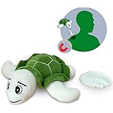 Winltendty Magnetic Shoulder Turtle Plush Toy - 6.5 Inch Stuffed Animal, Soft Cute Tortoise for Kids, Ocean Animal Nursery Decor, Birthday Gift (Green)
