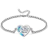 MOSURNSJWY Cremation Jewelry Heart Urn Bracelet for Ashes for Women Memorial Pendant Human Ashes Keepsake Link Bracelet