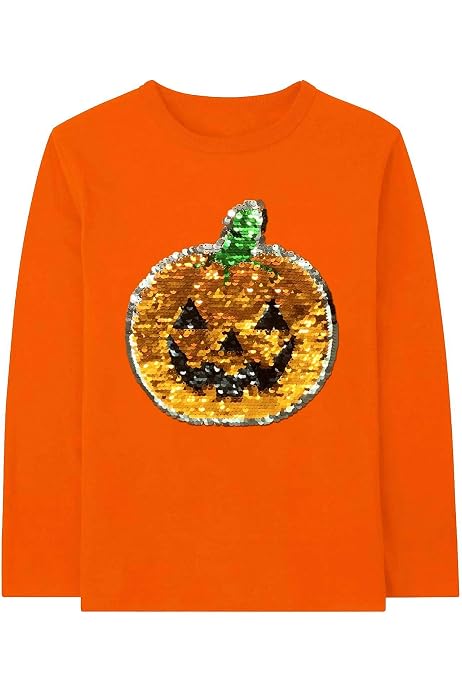 Amazon.com: HH Family Halloween Shirts for Kids Flip Sequin Pumpkin Tee  Girls Boys T-Shirt Costume (Black PS, 4) : Clothing, Shoes u0026 Jewelry