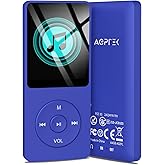 AGPTEK A02 64GB MP3 Player, 70 Hours Playback Lossless Sound Music Player, Supports up to 128GB, Deep Blue