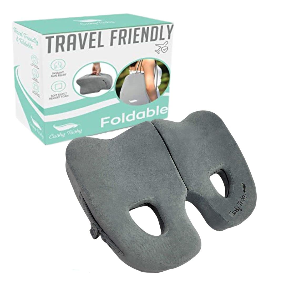 Photo 1 of Cushy Tushy Premium Foldable Piriformis Cushion - Piriformis Pain and Sciatic Pain Relief Cushion - for Home & Office Use, Perfect for Travel or Driving