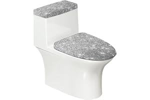 Darisoco Silver Toilet Lid Seat Cover & Toilet Tank Lid Cover Machine Washable Fits Most Standard Toilet 17 × 21 Inch Fall Decor
