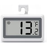 Refrigerator Thermometer Digital, Fridge Freezer Thermometer with Large LCD Display, Magnetic Freezer Temperature Gauge with ℃/℉ Switch for Kitchen, Home, Room