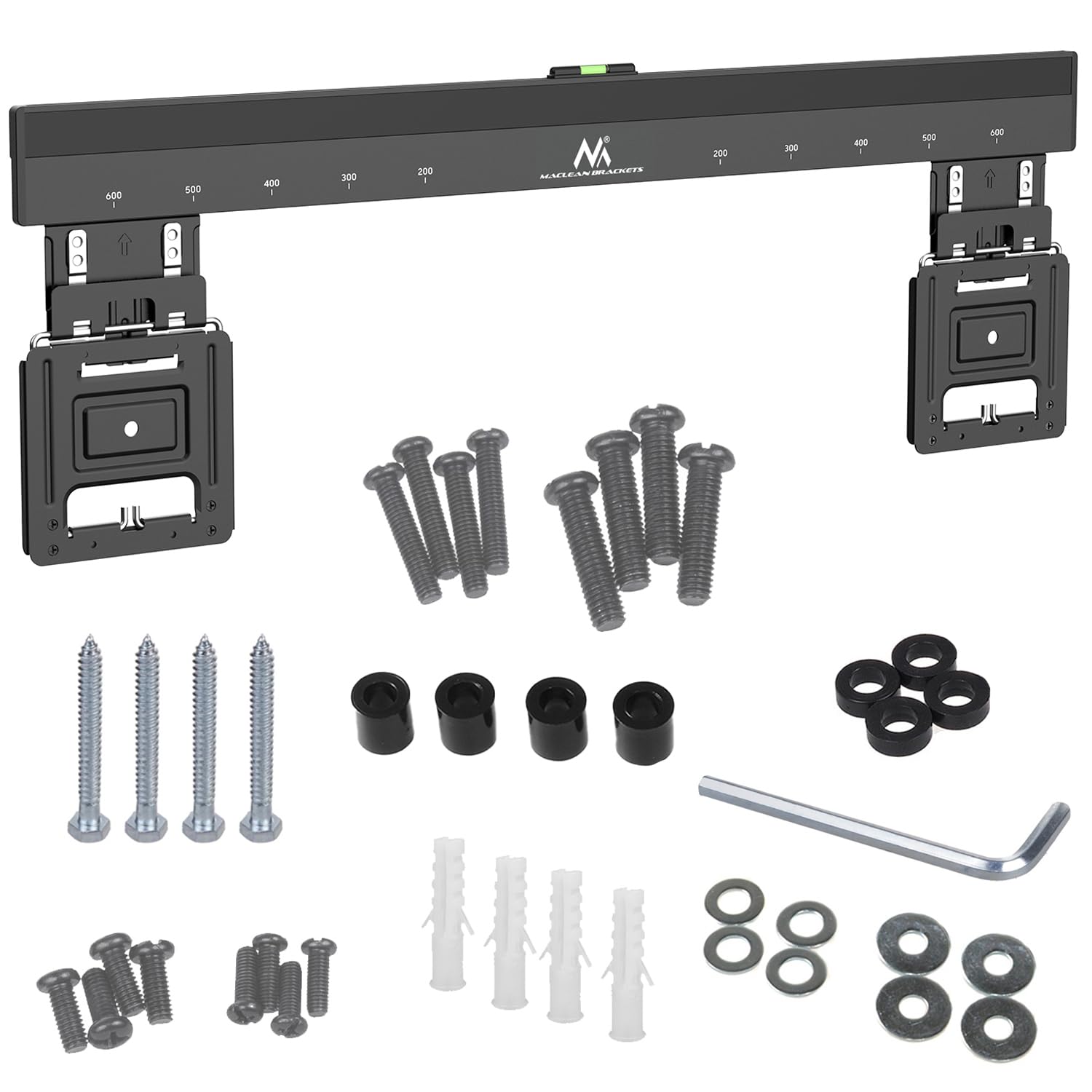 Maclean MC-481 Ultraflache Wandhalterung für 37-80" Flach & Curved Fernseher bis zu 75kg Max. VESA 600x400 Universal TV Halterung