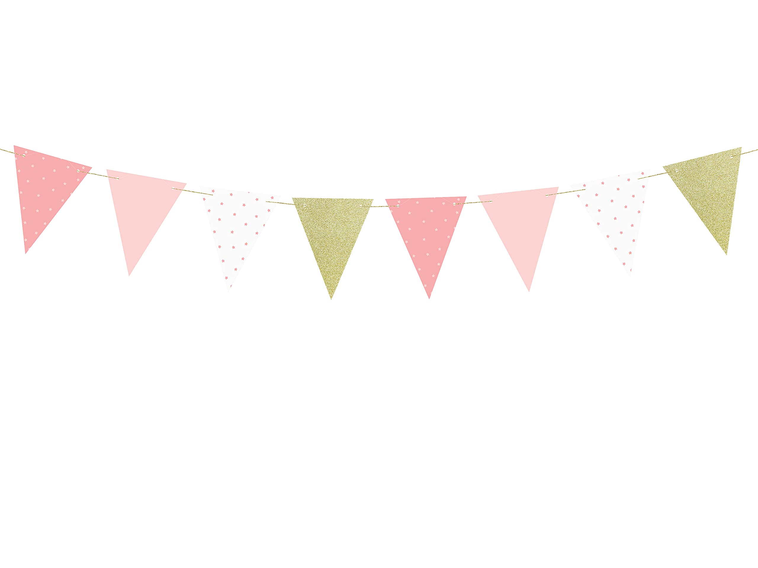 wYw Paper Garland Bunting - 1st Birthday Collection - Backdrop For Baby Girl Birthday Party or Baby Shower Decoration, 1.3m