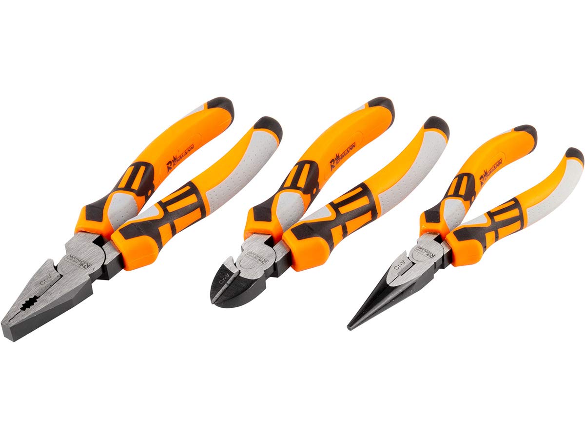 RICHMANN Pliers Set 3 pcs Cable Cutter, Combi, Long Nose, Soft Grip (C7099)