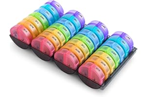 Extra Large Monthly Pill Organizer 2 Times Daily, 28 Day Pill Box AM PM with Large Compartments for Vitamins Fish Oil