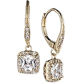 Anne Klein Flawless Goldtone and Cubic Zirconia Leverback Drop Earrings