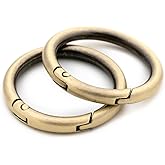 O Ring Spring, 10 PCS Opening Snap Trigger Clip Buckle Charm Purse Making (Brushed Brass,2")
