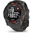 Garmin Instinct® 3 50mm, Solar Charged Display, Rugged Outdoor GPS Smartwatch, Metal-Reinforced Bezel, Built-in Flashlight, Charcoal