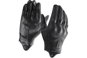 Harssidanzar Mens Winter Warm Leather Motorcycle Gloves with Touchscreen GM041US