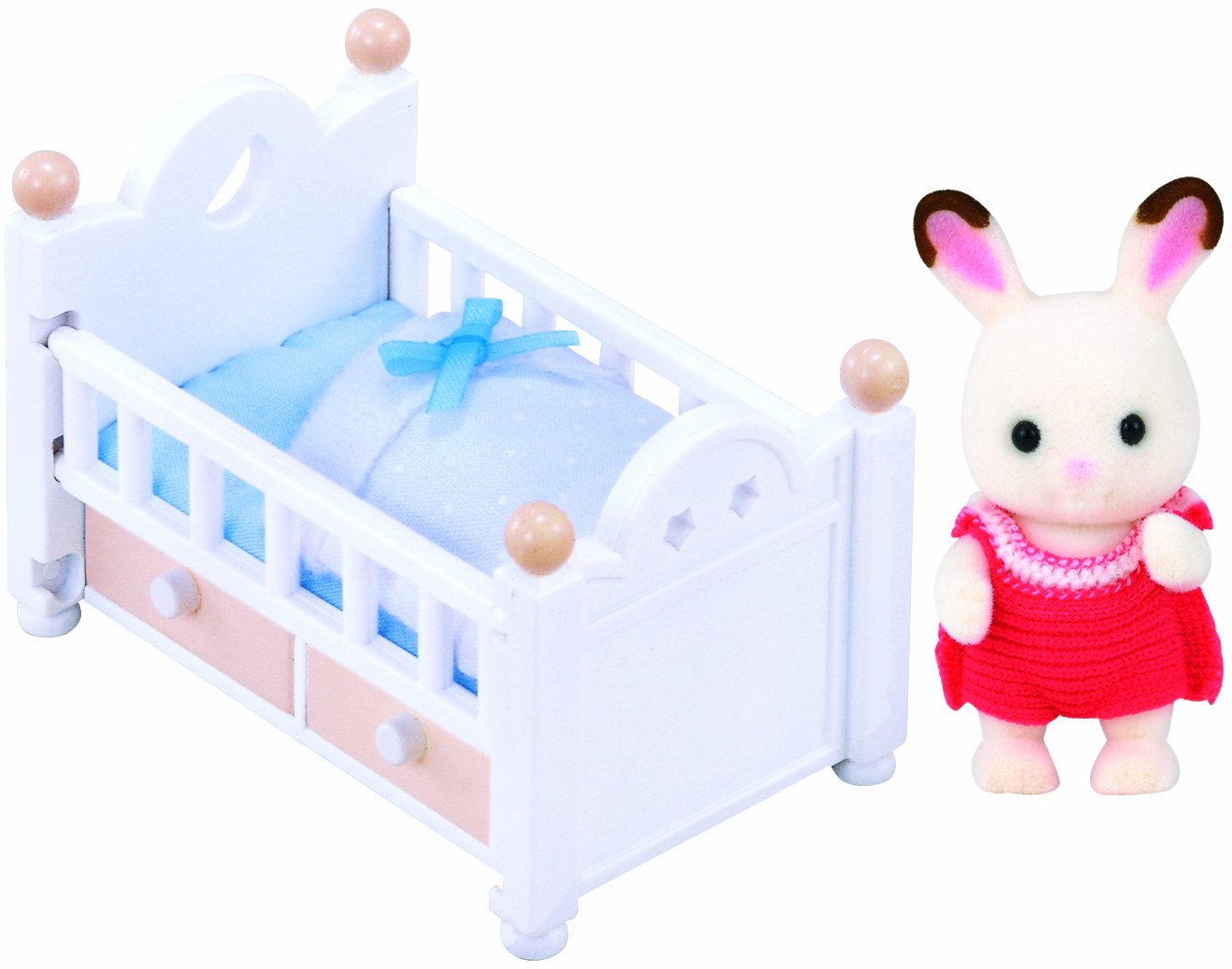 Sylvanian Families Chocolate Rabbit Baby Set (Baby Bed)