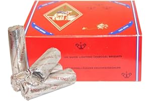 Eltahan Three Kings Instant Charcoal Coals 10 Roll 10 coals per Roll Flavorless Solid Coals, 40mm