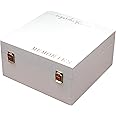 McKi Products Keepsake Box for Memories, White Wooden Storage Box, Large Size