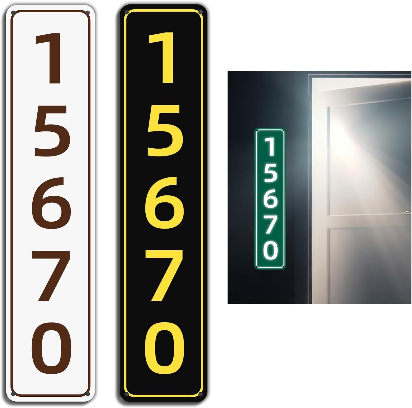 Plaques & Wall Art - Personalized Reflective Address Plaque for House Address Plaque for Outside Custom House Number Plaque for Outside Mailbox Address Sign for Home House Street Name Address Sign, 4