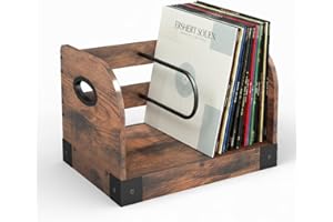 ZEXVIDA Vinyl Record Storage Rack for 65 LPs, Vinyl Record Album Holder Heavy-Duty Record Storage Shelf with Handles, Record Holder, Multi-Purpose Organizer
