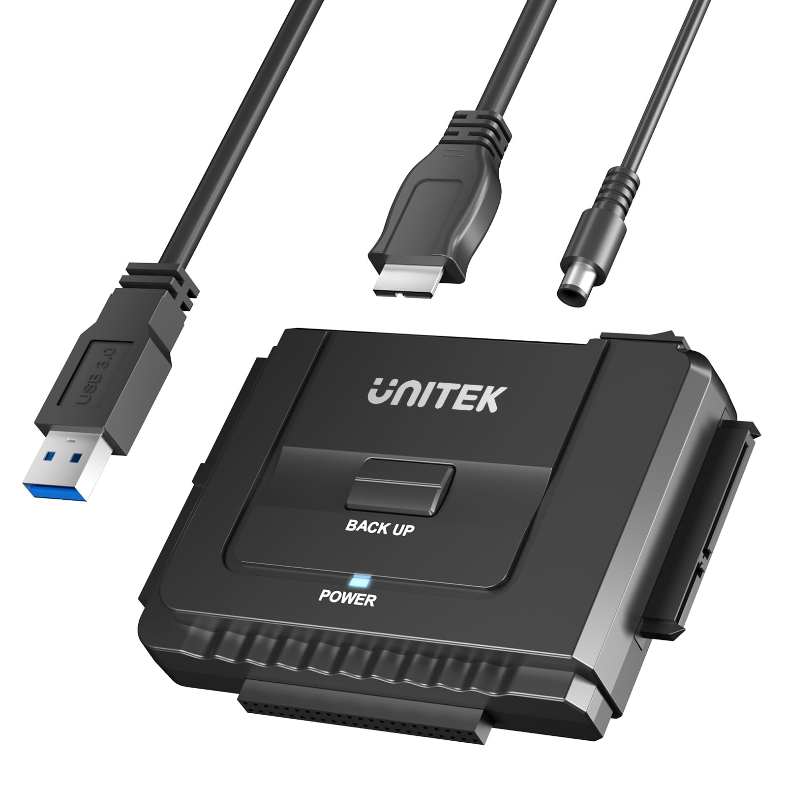 UNITEK USB 3.0 zu IDE SATA Konverter Externer Festplattenadapter für 2.5/3.5 Zoll HDD SSD Festplatten Unterstützung OTB mit Externe DC 12V 2A