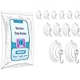 ETwinCoo All-Purpose Suction Cups Hooks [Combo Set] Reliable Strongest Window Suction Cups with Hooks (2 Large/2.36 Inches, 4 Medium/1.77 Inches, 6 Small/1.18 Inches), 12 Pack