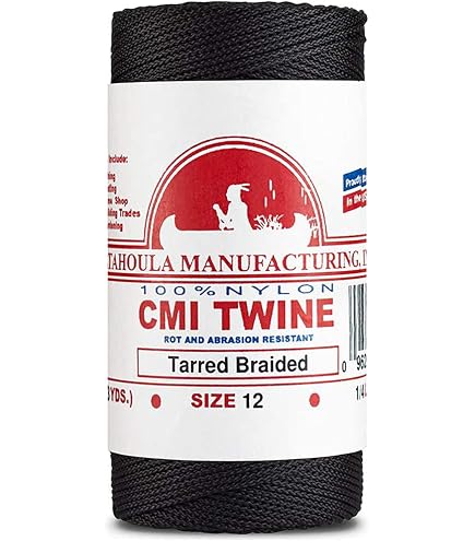T.W Evans Cordage 200' Black & Tarred Braided Nylon Decoy Line - Strong, Abrasion Resistant Hunting Line - View #3
