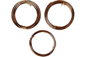 BONCAS Quality Bronze Long Lasting Bonsai Training Wire Set of 3 Sizes - 1.0mm, 1.5mm, 2.0mm, Corrosion and Rust Resistant (32 Feet Each Size)