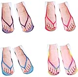 Sunshay Novel Funny 3D Printing Flip Flops Socks Group
