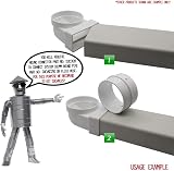 Kair Elbow Bend Adaptor 110x54mm to 100mm Rectangular to Round 90° view 2
