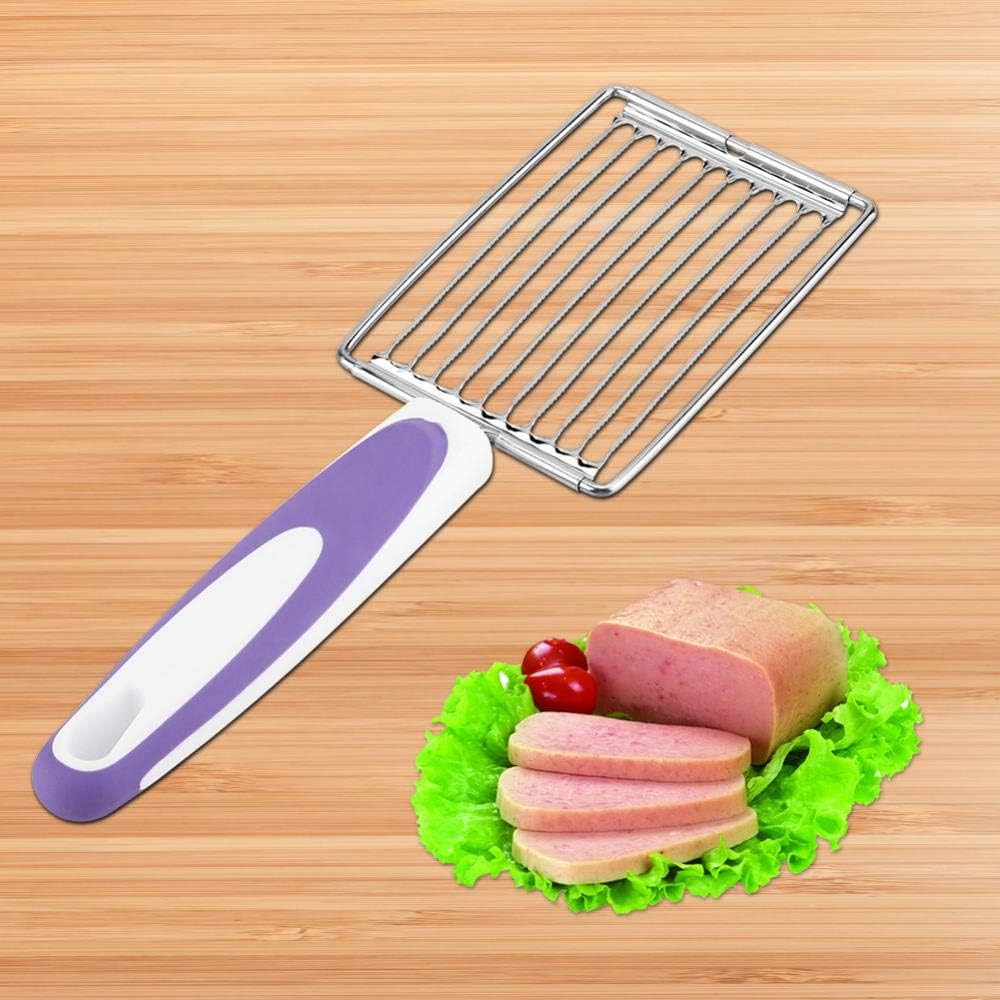 Amazon Com Tomato Cutter Stainless Steel Luncheon Meat Cutter Ham Fruit Tomato Cheese Kitchen Soft Food Cutting Tools Kitchen Food Cutter Purple Kitchen Dining
