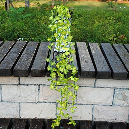 LBZEZR 1pc Artificial Flower Hanging Wall Fake Silk Ivy Vine Basket Home Decor Green