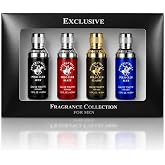 Beverly Hills Polo Club Men's Fragrance Collection - 4 Premium Eau de Toilette Colognes (1oz Each) - Diverse, Long-Lasting Scents: Blaze, Sexy, Classic &amp; Blue - Ideal Gift Set for Him