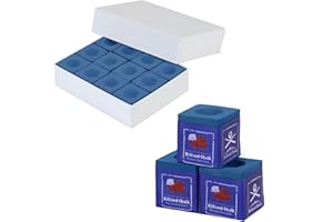 Kmise Professional Pool Cue Chalk, 12 Cubs / 48 Cubs Billiard Chalk with Storage Box Fine Powder Pool Chalk Cubes 4 Colors Billiard Cue Chalk Suitable for Each Cue Tip Size (Pink/Blue/Grey/Cyan)