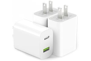 DENGWENQIANG 3 Pack USB C Charger Block, Dual Port Type C Wall Charger Fast Charging 20W PD3.0 Power Adapter Cube for iPhone 14/14 Pro/14 Pro Max/14 Plus/13/12/11, XS/XR/X, iPad, Samsung, More