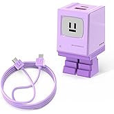 Aolcev USB C Cable for iPhone 17 Charger Fast Charging Robot USB C Wall Charger Block 30W Type C Cord Cute Fast Charging Blocks for iPhone 16 15 Pro Max iPad Galaxy S25 Phone Charging for Women Purple