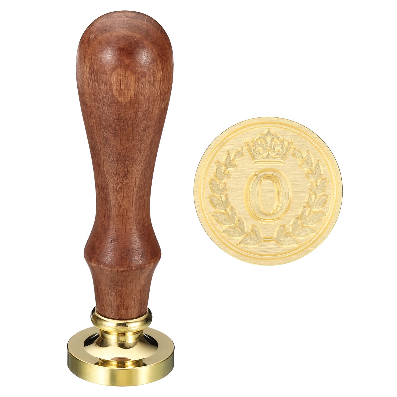 PATIKIL Alphabet O Wax Seal Stamp, Initial Letter Sealing Wax Stamp Classic Retro Removable Brass Head Wooden Handle for Envelope Invitation Cards, Style 4
