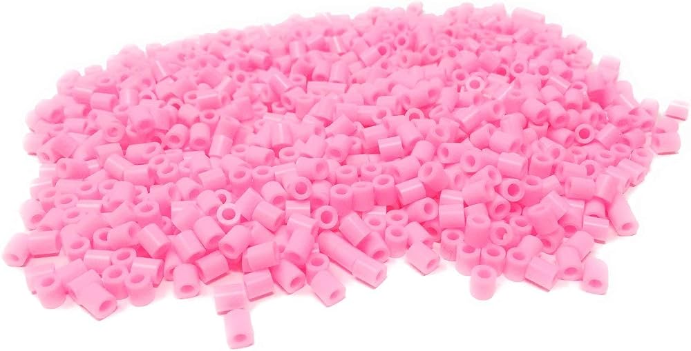 WS UK 1000 Pack Fuse Beads 5mm Midi Pastel Pink for Peg Boards