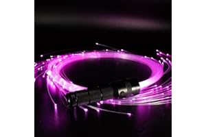 AMKI Fiber Optic Whip, Dance Flow Pixel Whip Super Bright Light Up Rave Toy 40 Color Effects Mode 360° Swivel for Dancing, Pa