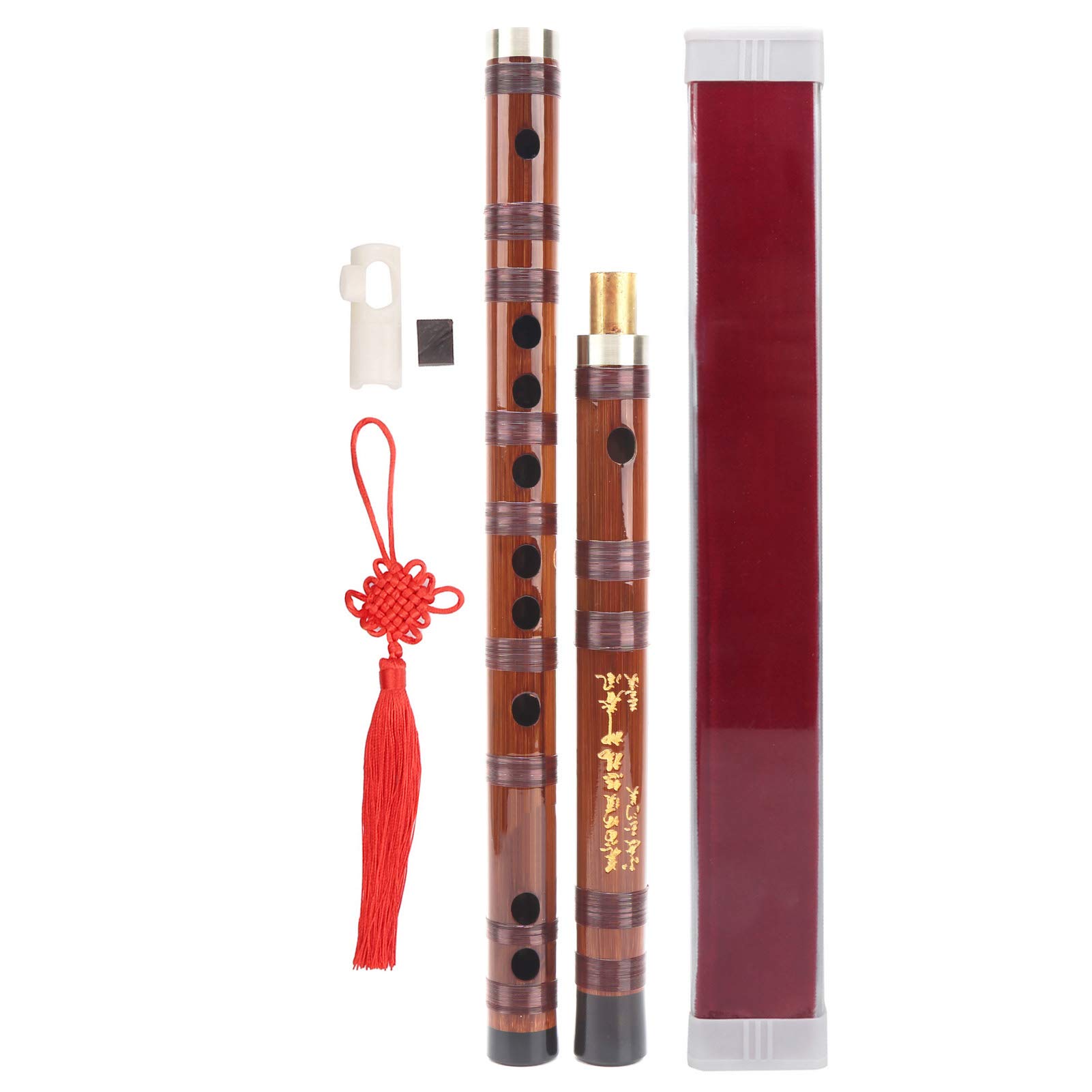 Dizi Key G Vintage Bamboo Flute with Membrane and Velvet Bag