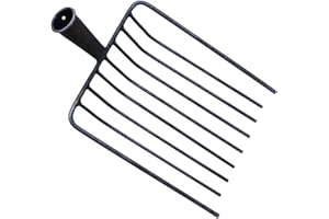 Leefasy Steel Pitchfork Replacement Head Stall Shaving Fork Utility Sturdy Farm Accessories for Gardening Cleaning up Garbage
