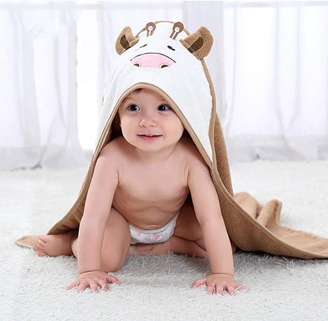 Amazon Co Jp フード付きベビータオル 余分な柔らかくて厚く 低刺激性 完璧なベビーギフト 90 90 Cm ホーム キッチン