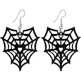 Luolinice Black Spider Web Earrings Statement Spider Earrings for Women Gothic Spider Pumpkin Earrings Jewelry for Women