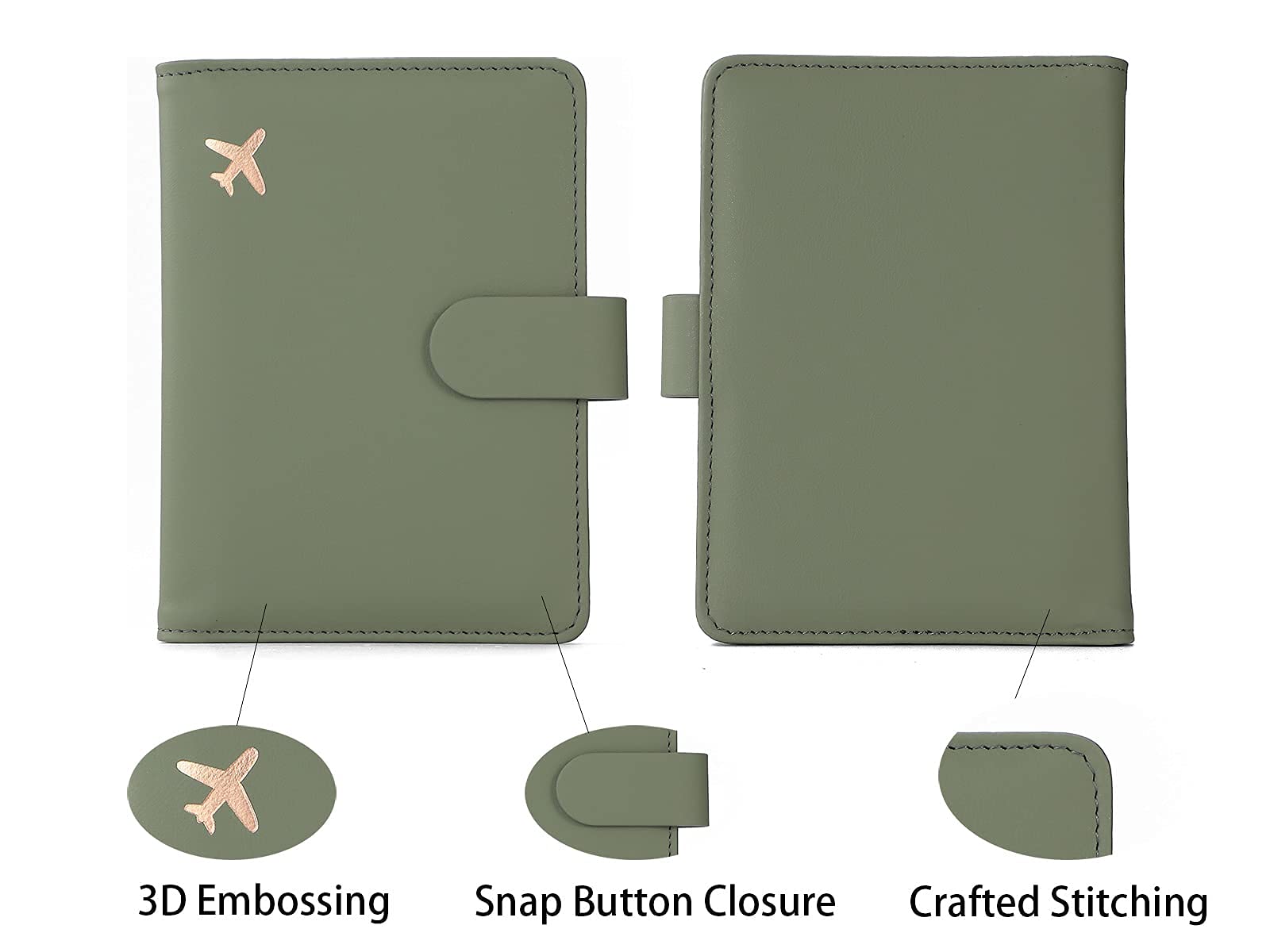 Melsbrinna Rfid Passport Holder for Travel women/Men, Cute Passport Wallet Rfid Blocking Card Slots, Rfid Passport Cover/CaseTravel Wallet, Passport Book Holder (1, Green)
