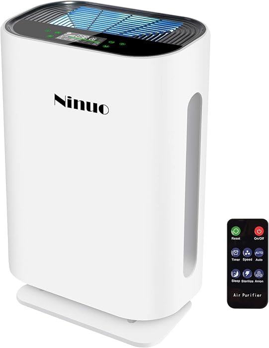 Ninuo Air Purifier with UV-CLamp - True HEPA Filter Air Purifiers for Home, Bedroom, Kitchen, Office - Large Room 538 Sq.Ft Allergy Air Cleaner, 99.97% Dust Remover and Deodorizer for Pets, Smokers