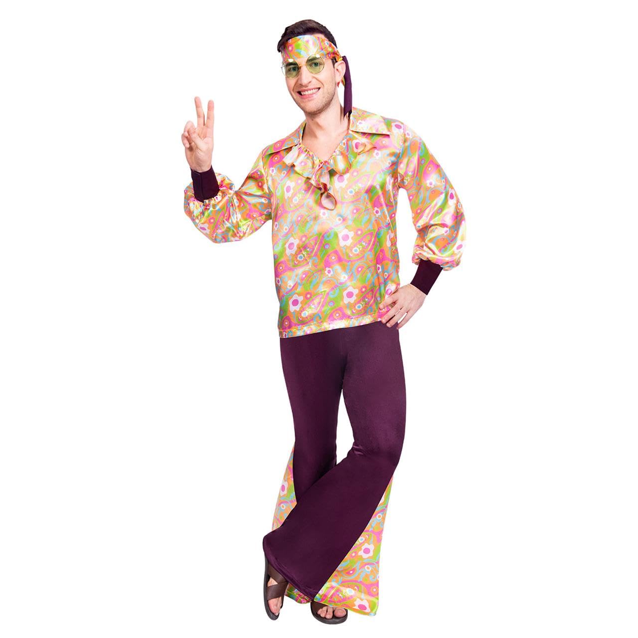 Amscan 9905142 - Men's 1960's Groovy Guy Hippy Fancy Dress Costume Size: Standard