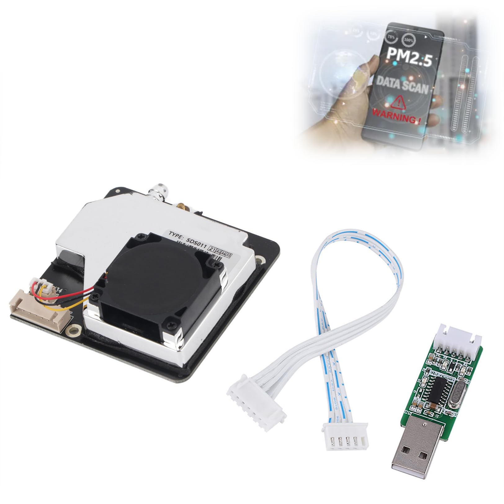 PM2.5 PM10 High Precision Air Particle Concentration Laser Dust Detection Sensor,resolution of 0.3ug/m3,PM Sensor PM2.5 Air Quality Detection Sensor Module SDS011