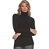 Felina Women’s Long Sleeve Cotton Modal Turtleneck Top, Breathable Lightweight Layering Essential, Fitted Turtleneck Sweater