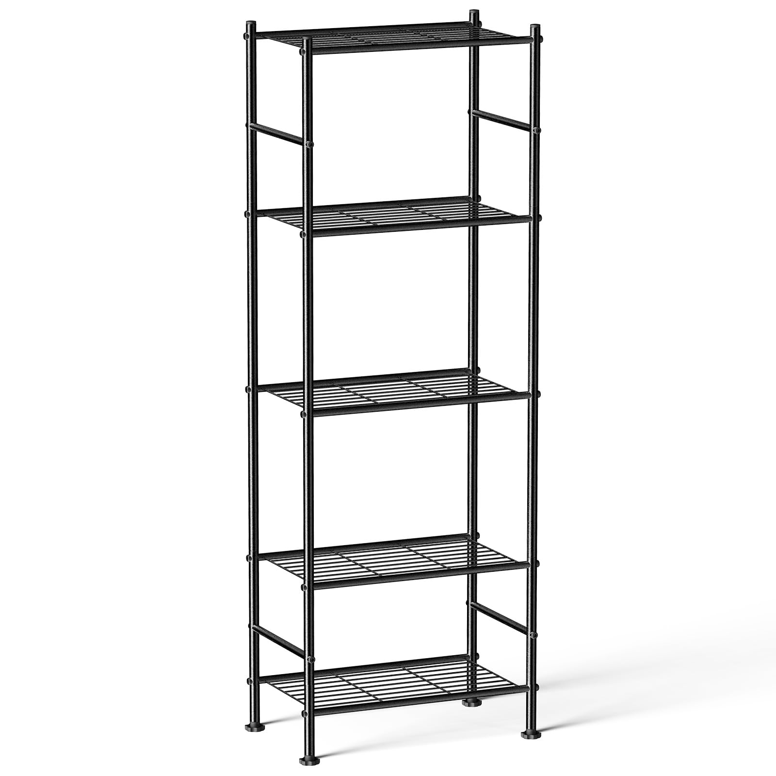 Photo 1 of **No screws, no tools---PARTIAL SET----**Abiglifty Storage Shelves, 5-Tier Metal Shelving, Wire Shelving Unit with Adjustable Leveling Feet, Shelf Organizer for Bathroom, Pantry, Laundry