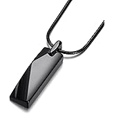 vicima Tungsten Steel Bar Pendant Necklace for Men Tungsten Necklace 24 Inch Snake Chain