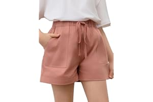 blibean Teen Girls Cotton Elastic Waist Shorts with Pocket Size 6-15 Years