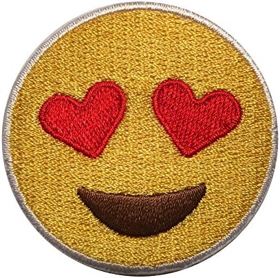 Heart eyes velcro patch - emoji velcro patches for backpacks, hats, vests, and gear