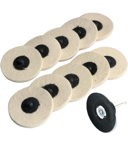 Wool Buffing Wheel Pads 6-Pack - 4.5 Inch Polishing Discs For Angle Grinder